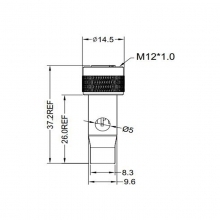 M12 4pins D code female moldable connector with shielded,brass with nickel plated screw