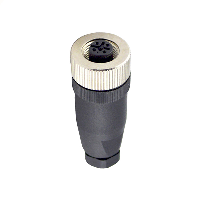 M12 5pins B code female straight plastic assembly connector PG7 thread,unshielded,suitable cable outer diameter 4.0mm-6.0mm