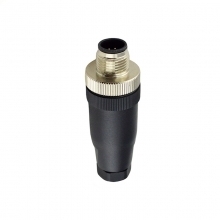 M12 8pins A code male straight plastic assembly connector PG7 thread, unshielded,suitable cable outer diameter 4.0mm-6.0mm