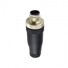 M12 5pins C code male straight plastic assembly connector PG9 thread,unshielded,suitable cable outer diameter 6.0mm-8.0mm