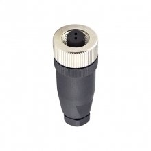 M12 2pins C code female straight plastic assembly connector PG7 thread,unshielded,suitable cable outer diameter 4.0mm-6.0mm