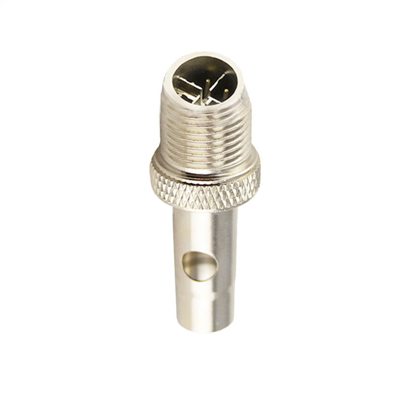 M12 8pins X code male moldable connector with shielded,brass with nickel plated screw