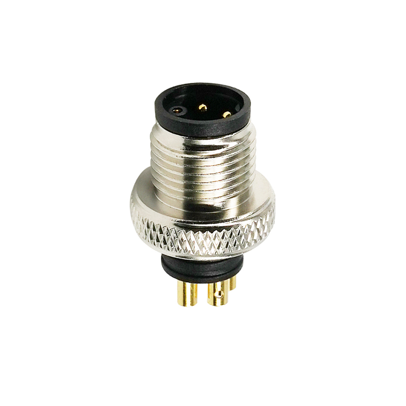 M12 5pins K code male moldable connector,unshielded,brass with nickel plated screw