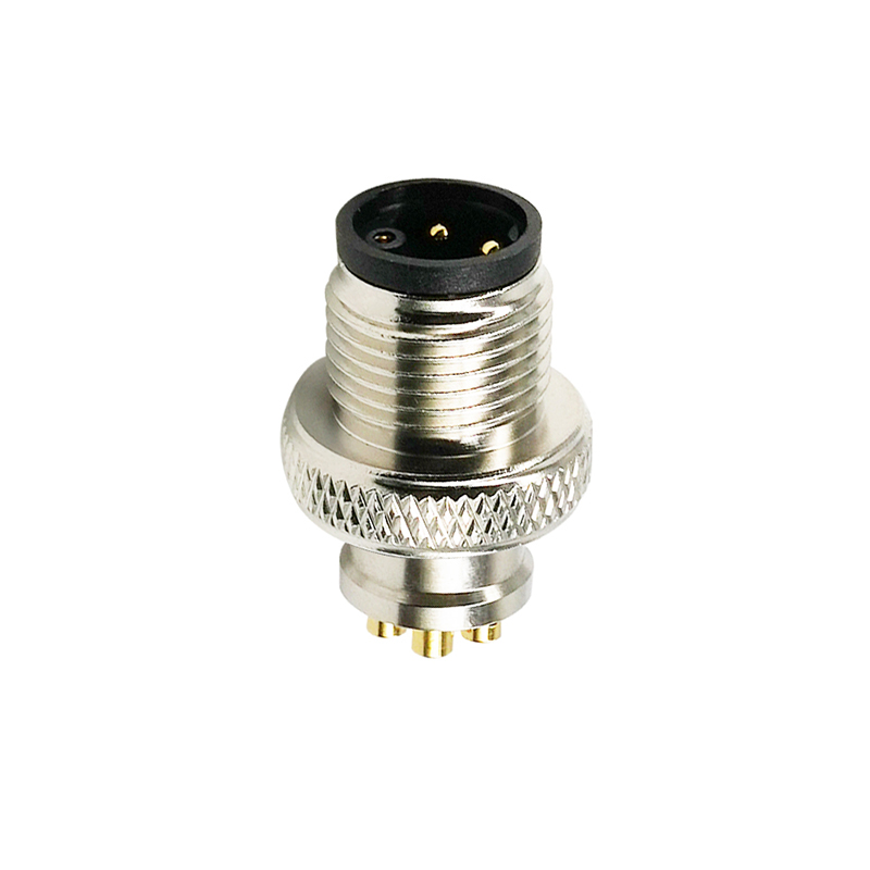 M12 5pins K code male moldable connector with shielded,brass with nickel plated screw