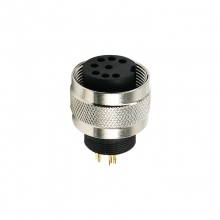 M16 8pins A code female moldable connector,unshielded,brass with nickel plated screw