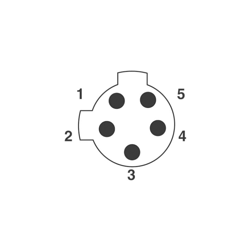 M12 5pins C code male straight molded cable,unshielded,PVC,-40°C~+105°C,22AWG 0.34mm²,brass with nickel plated screw