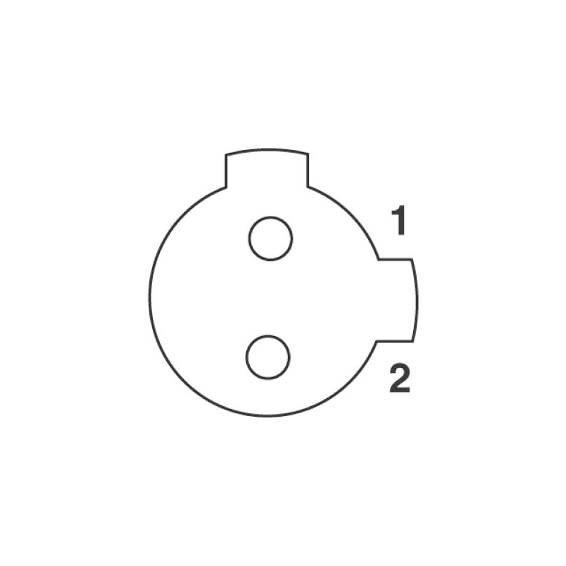 M12 2pins C code female straight molded cable,shielded,PUR,-40°C~+105°C,22AWG 0.34mm²,brass with nickel plated screw