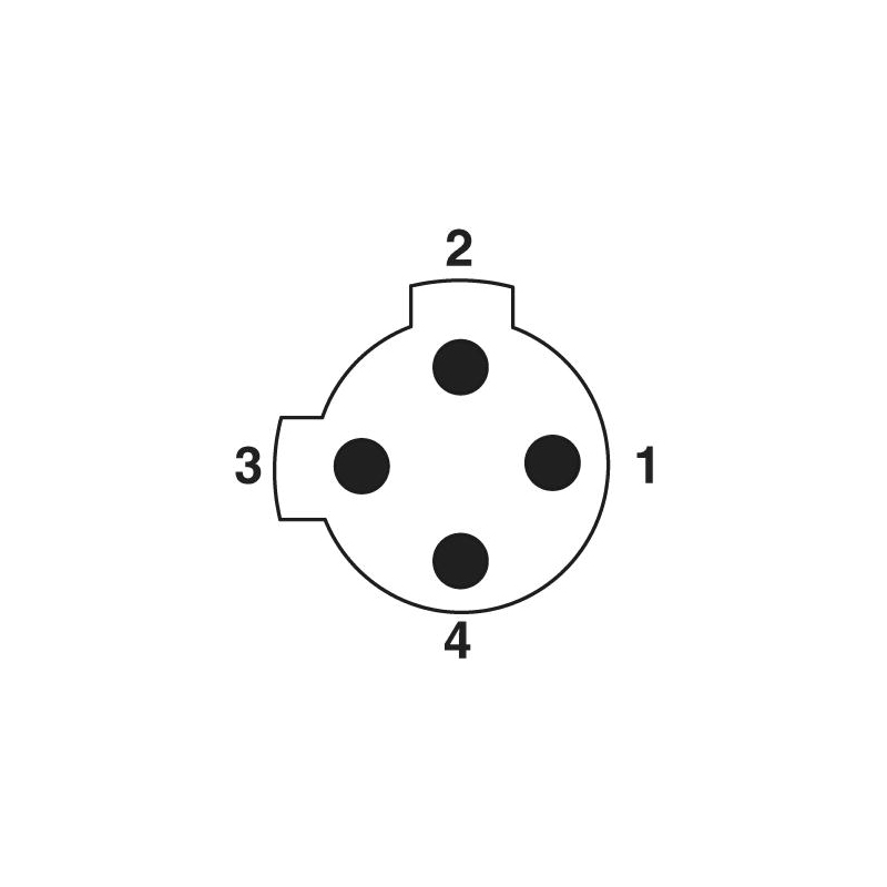 M12 4pins C code male straight molded cable,unshielded,PUR,-40°C~+105°C,22AWG 0.34mm²,brass with nickel plated screw