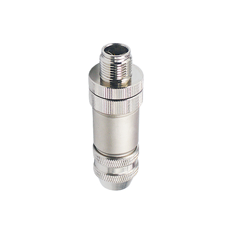 M12 8pins X code male straight metal assembly connector PG9 thread,shielded,brass with nickel plated housing,suitable cable diameter 6.0mm-8mm
