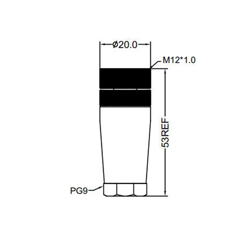 M12 5pins C code female straight plastic assembly connector PG9 thread,unshielded,suitable cable outer diameter 6.0mm-8.0mm