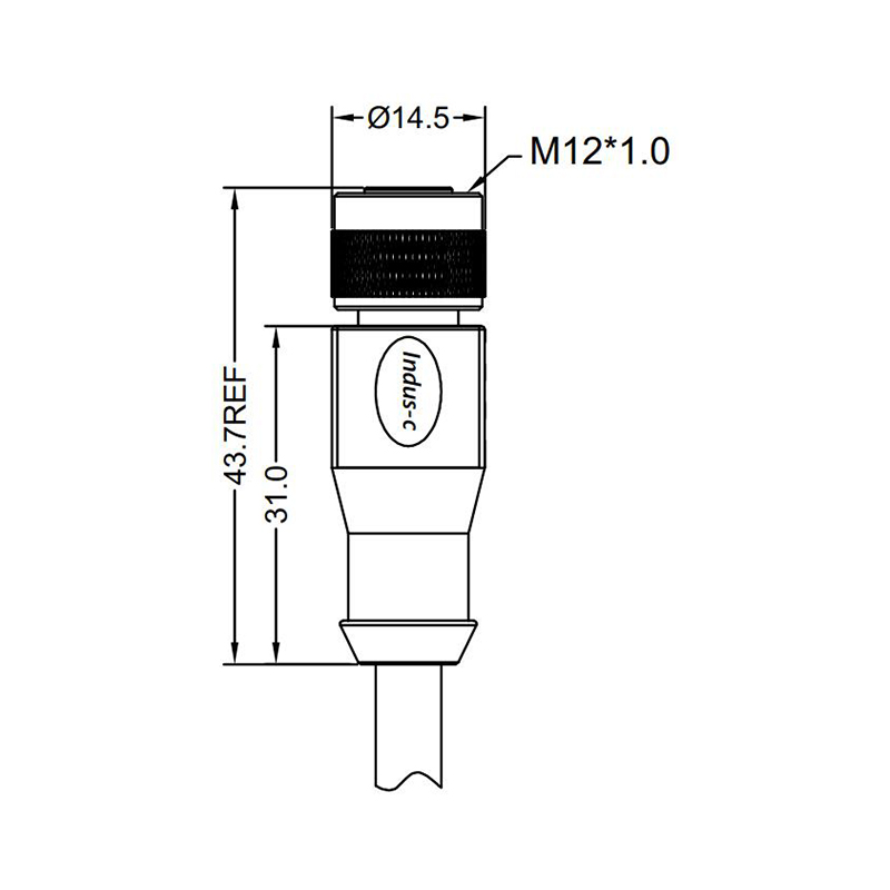 M12 8pins Y code female straight cable,shielded,PVC,-40°C~+105°C,[26AWG*2P(CAT5)+aluminum foil+braid]+20AWG*4C+aluminum foil+braid,brass copper
