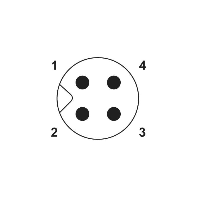 M5 4pins A code male to male right angle cable,shielded,PUR,-40°C~+105°C,26AWG 0.14mm²,brass with nickel plated screw
