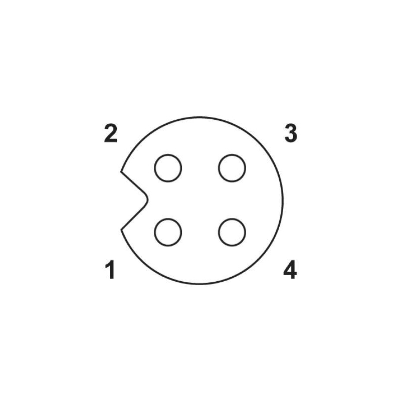 M5 4pins A code male to female straight cable,shielded,PUR,-40°C~+105°C,26AWG 0.14mm²,brass with nickel plated screw