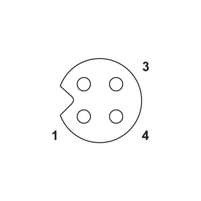 M5 3pins A code female straight cabler,shielded,PVC,-40°C~+105°C,26AWG 0.14mm²,brass with nickel plated screw