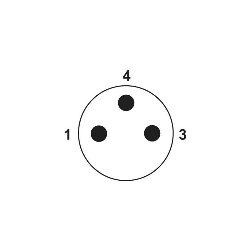 M8 3pins A code male straight front panel mount connector,unshielded,insert,brass with nickel plated shell