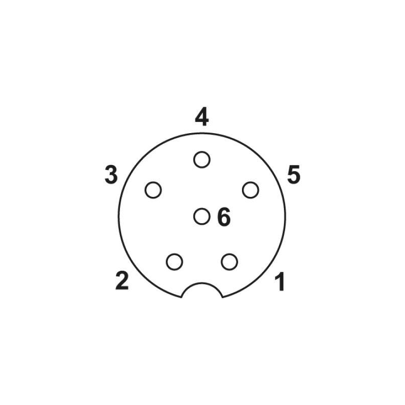 M8 6pins A code female straight rear panel mount connector,unshielded,solder,brass with nickel plated shell