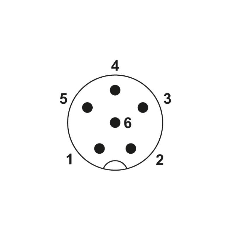 M8 6pins A code male right angle to female straight molded cable,unshielded,PVC,-40°C~+105°C,26AWG 0.14mm²,brass with nickel plated screw