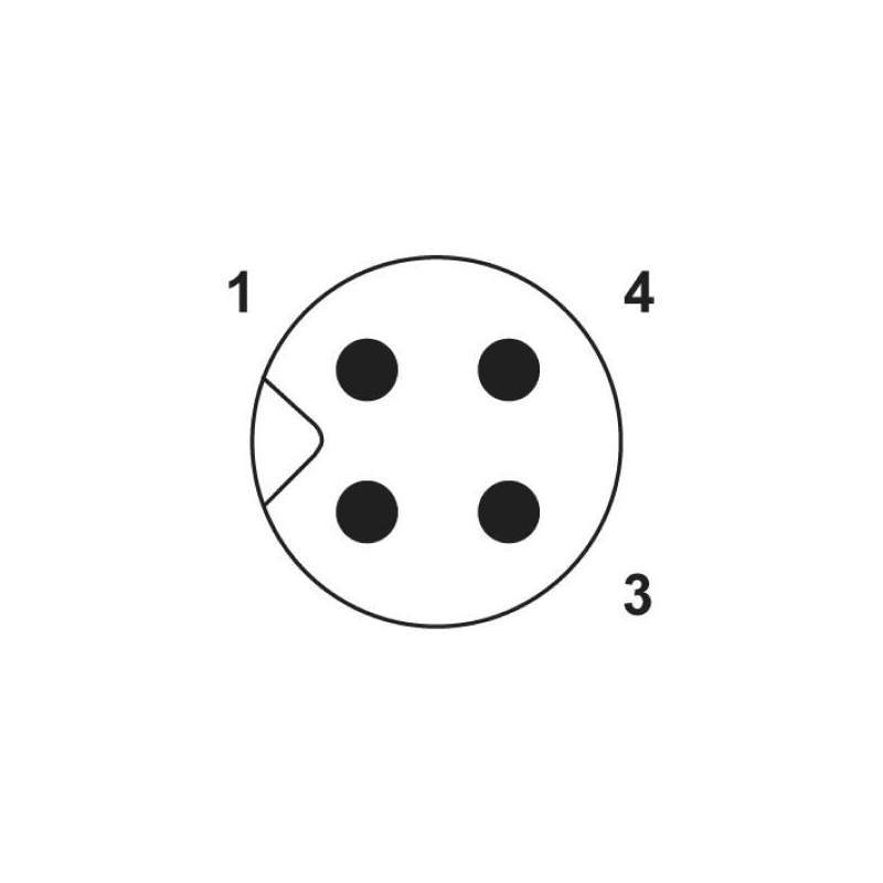 M5 3pins A code male right angle to female straight cable,shielded,PVC,-40°C~+105°C,26AWG 0.14mm²,brass with nickel plated screw