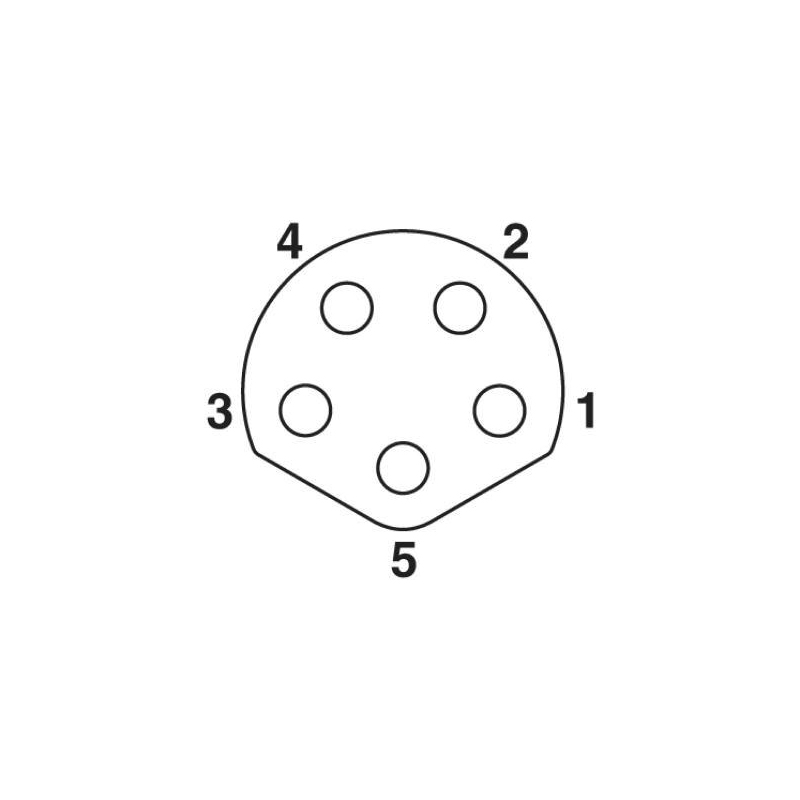 M8 5pins B code female straight front panel mount connector,unshielded,solder,brass with nickel plated shell