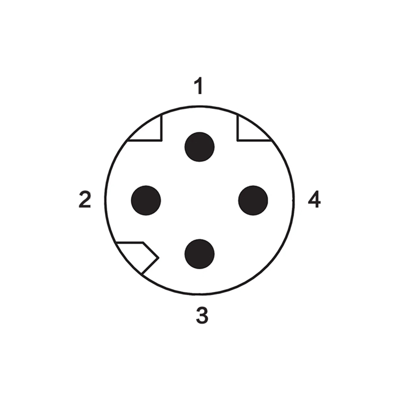 M8 4pins D male moldable connector with shielded,brass with nickel plated screw