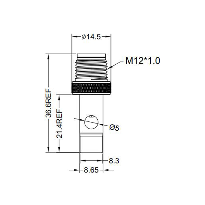 M12 5pins B code male moldable connector with shielded,brass with nickel plated screw