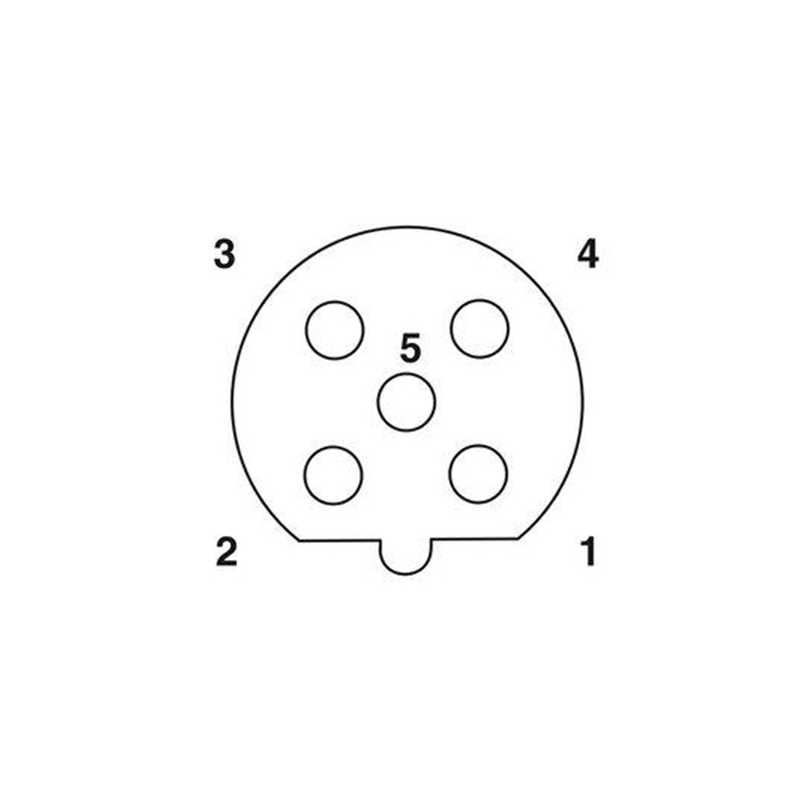 M12 5pins B code female moldable connector with shielded,brass with nickel plated screw