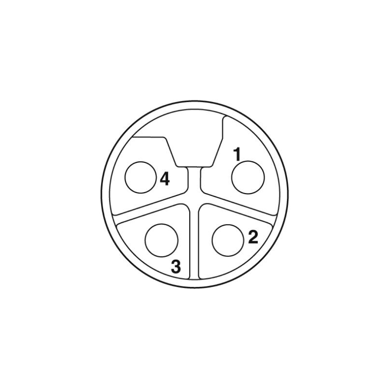 M12 4pins L code female to female right angle molded cable,unshielded,PVC,-40°C~+105°C,22AWG 0.34mm²,brass with nickel plated screw