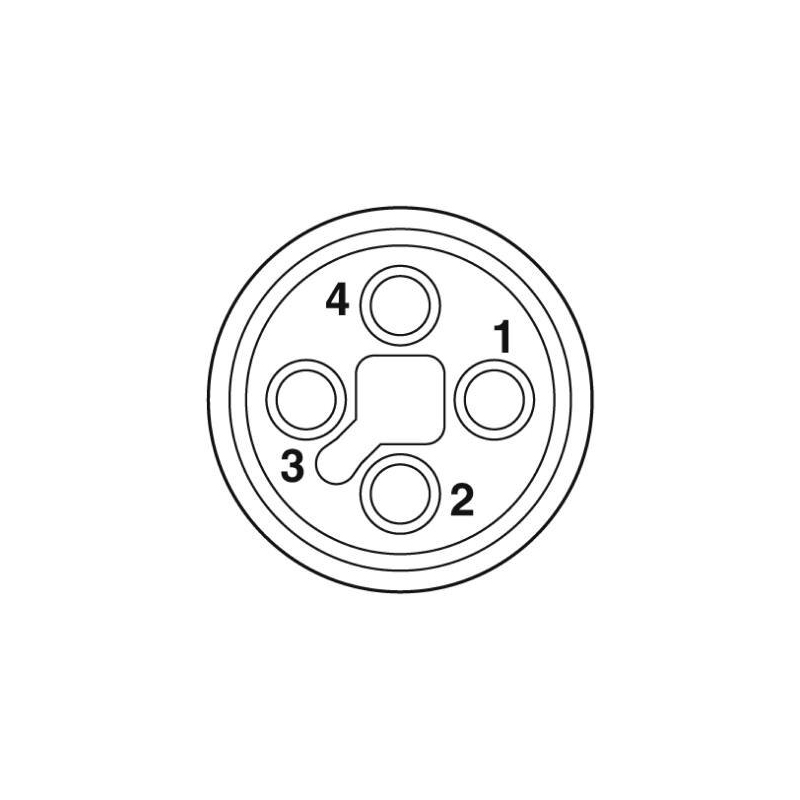 M12 4pins T code female straight molded cable,unshielded,PVC,-40°C~+105°C,22AWG 0.34mm²,brass with nickel plated screw