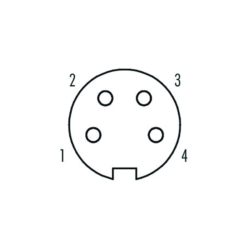 M16 4pins A cod female moldable connector,unshielded,brass with nickel plated screw