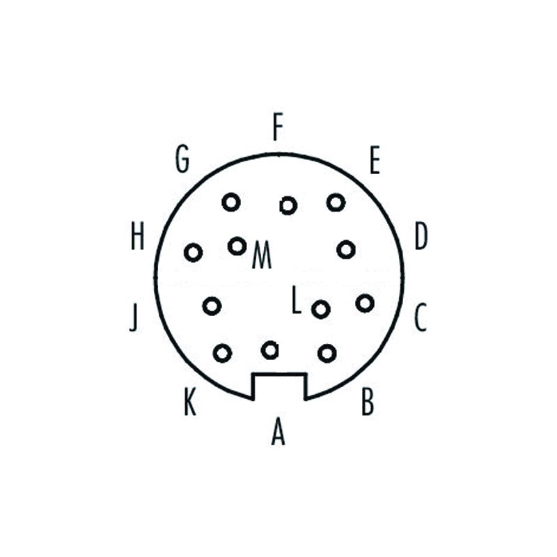 M16 12pins A code female moldable connector,unshielded,brass with nickel plated screw
