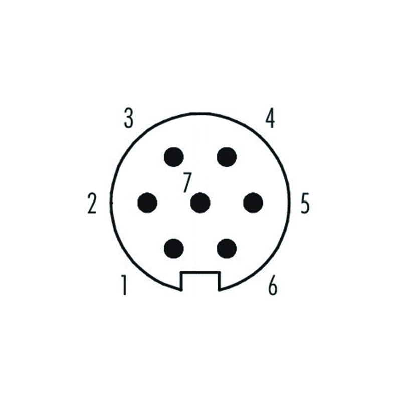 M16 7pins A code male moldable connector,unshielded,brass with nickel plated screw