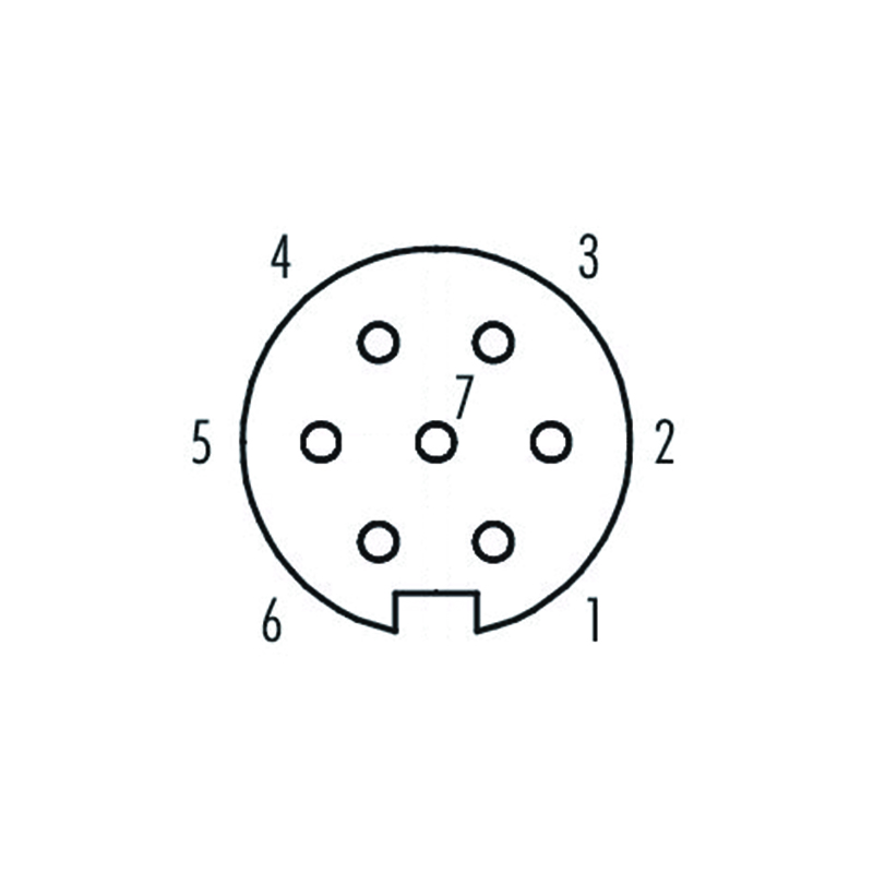 M16 7pins A code female moldable connector,unshielded,brass with nickel plated screw