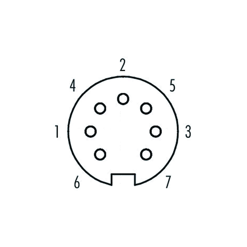 M16 7pins B code female moldable connector,unshielded,brass with nickel plated screw