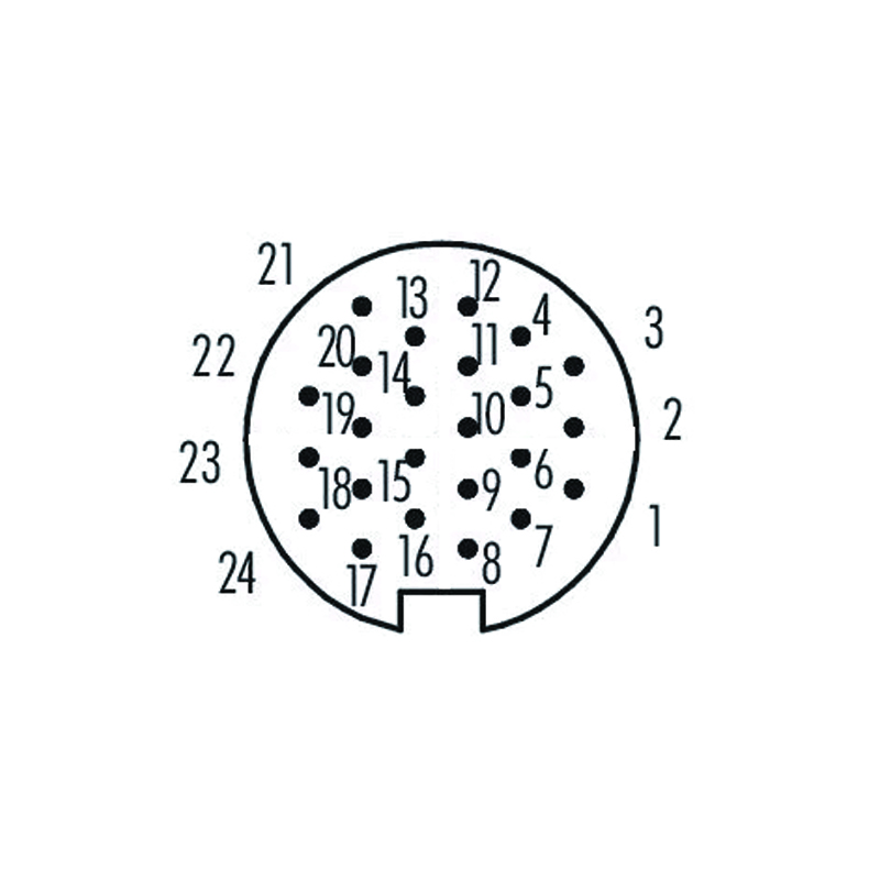 M16 24pins A code male moldable connector,unshielded,brass with nickel plated screw