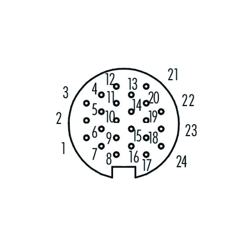 M16 24pins A code female moldable connector,unshielded,brass with nickel plated screw