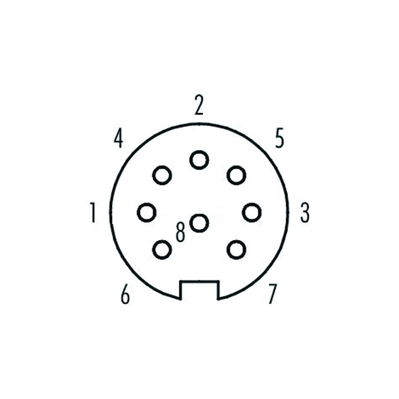 M16 8pins A code female straight molded cable,unshielded,PVC,-40°C~+105°C,18AWG 0.75mm²,brass with nickel plated screw