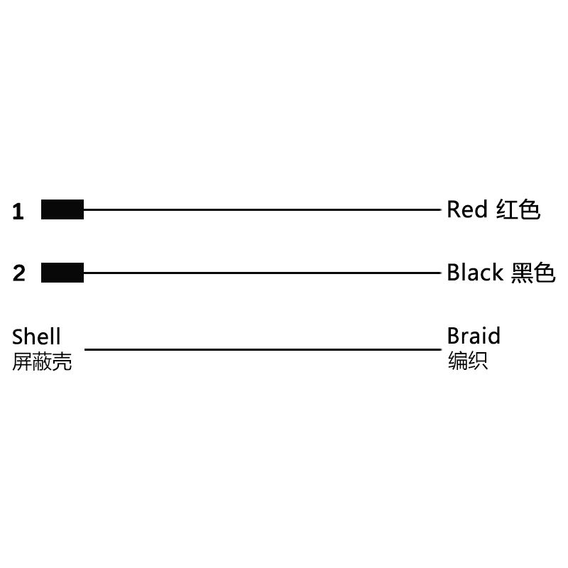 M16 2pins A code male straight molded cable,shielded,PUR,-40°C~+105°C,18AWG 0.75mm²,brass with nickel plated screw