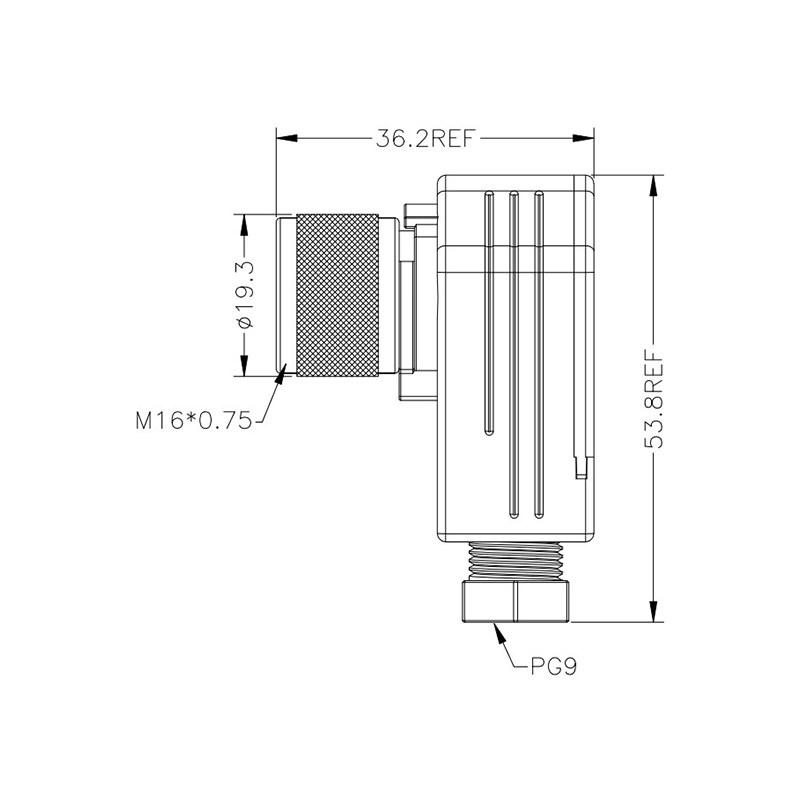 M16 7pins A code female right angle plastic assembly connector,shielded,brass with nickel plated housing,suitable cable diameter 4.0mm-6.0mm