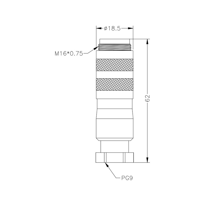 M16 6pins A code male straight plastic assembly connector,shielded,brass with nickel plated housing,suitable cable diameter 4.1mm-7.8mm