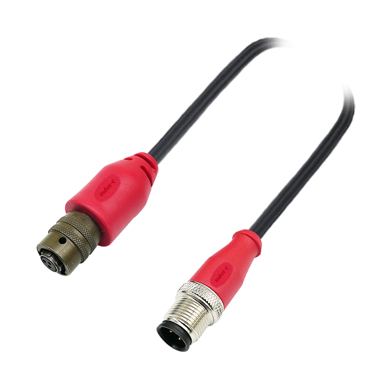 M12 4pin A code male connector to TURCK MS3116M-8-3S connector cable