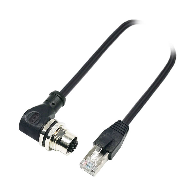 M12 8pins X codefemale front mount connector to RJ45 8P8C connector cable