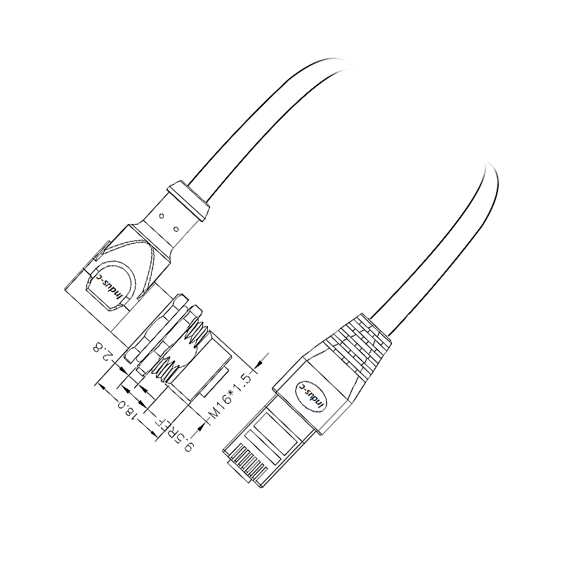 M12 8pins X codefemale front mount connector to RJ45 8P8C connector cable