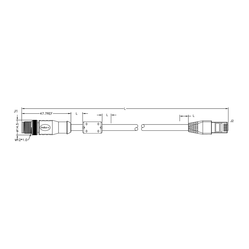 M12 8pins X code male to RJ45 8P8C connector,shield