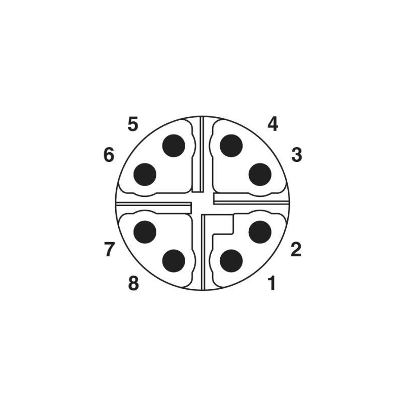 M12 8pins X code male to RJ45 8P8C connector,shield