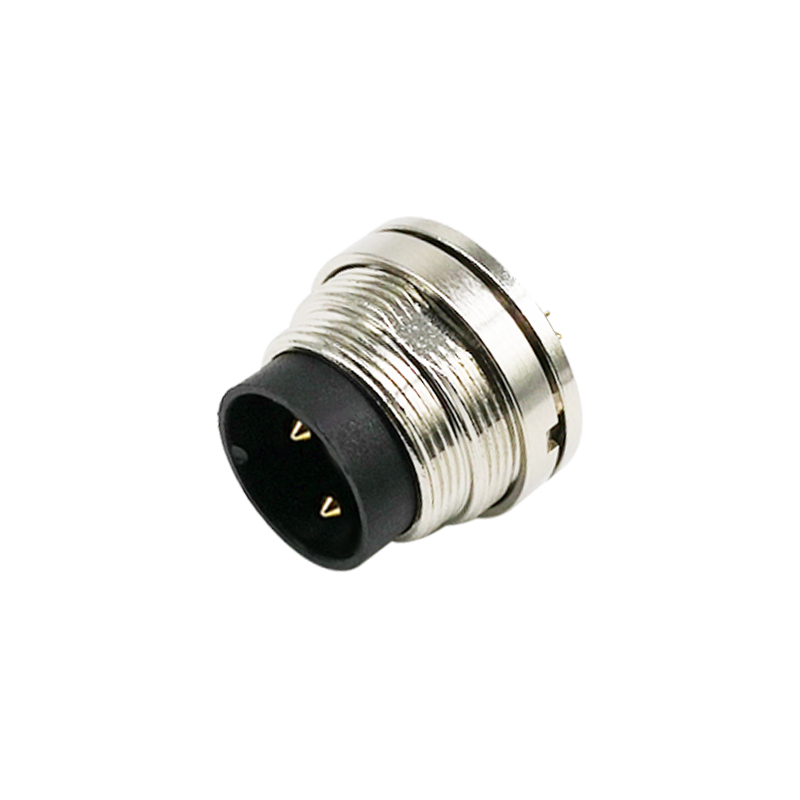 M16 2pins A code male front mount connector,solder pin
