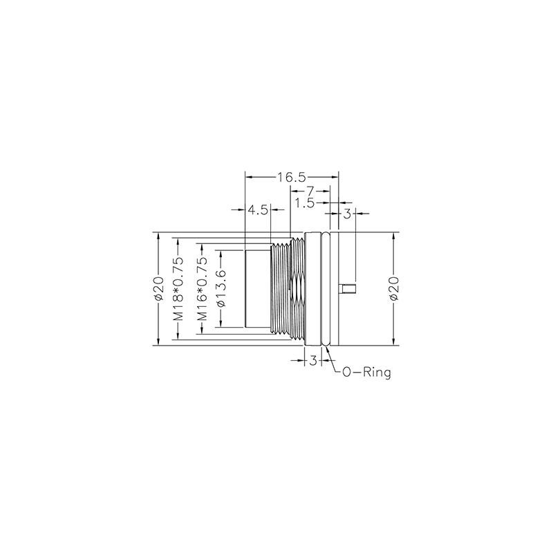 M16 2pins A code male front mount connector,solder pin