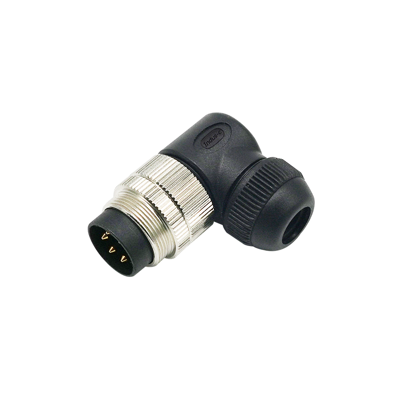 M16 5pins A code male right angle plastic assembly connector