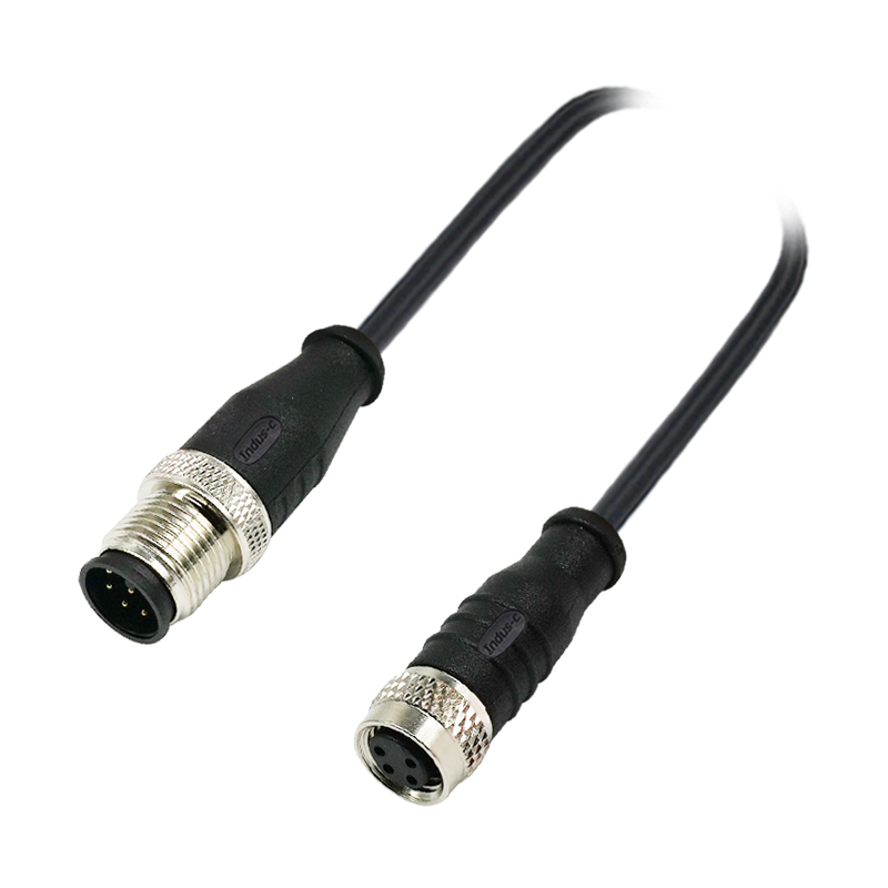 M8 4pins A code female connector with shield to M12 8pins A code male connector with shield cable