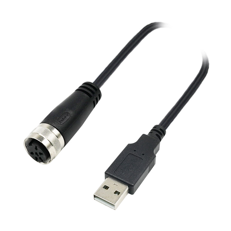 M16 6pins A code female to USB male connector cable