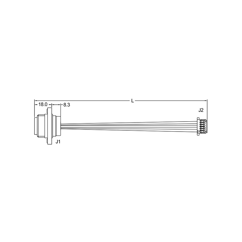 Hirschmann 932326100 CA 6 GS to JST SHR-06V-S-B cable